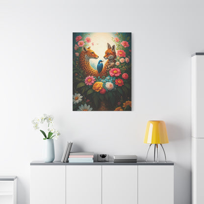 Floral Harmony Wildlife Portrait Wall Art & Canvas Prints