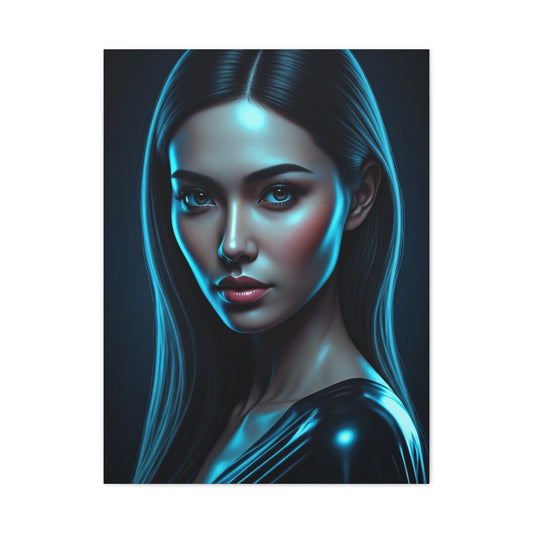 Midnight Blue Gaze Portrait Wall Art & Canvas Prints