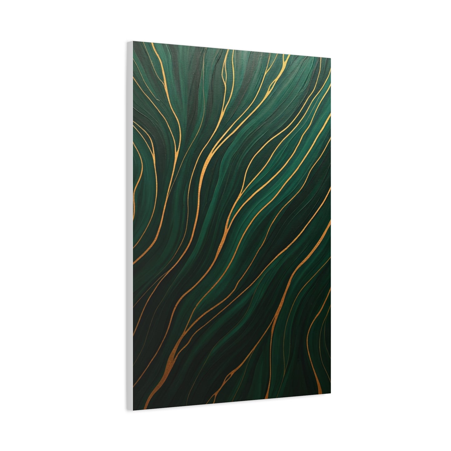 Emerald Gold Flow Abstract Wall Art & Canvas Prints