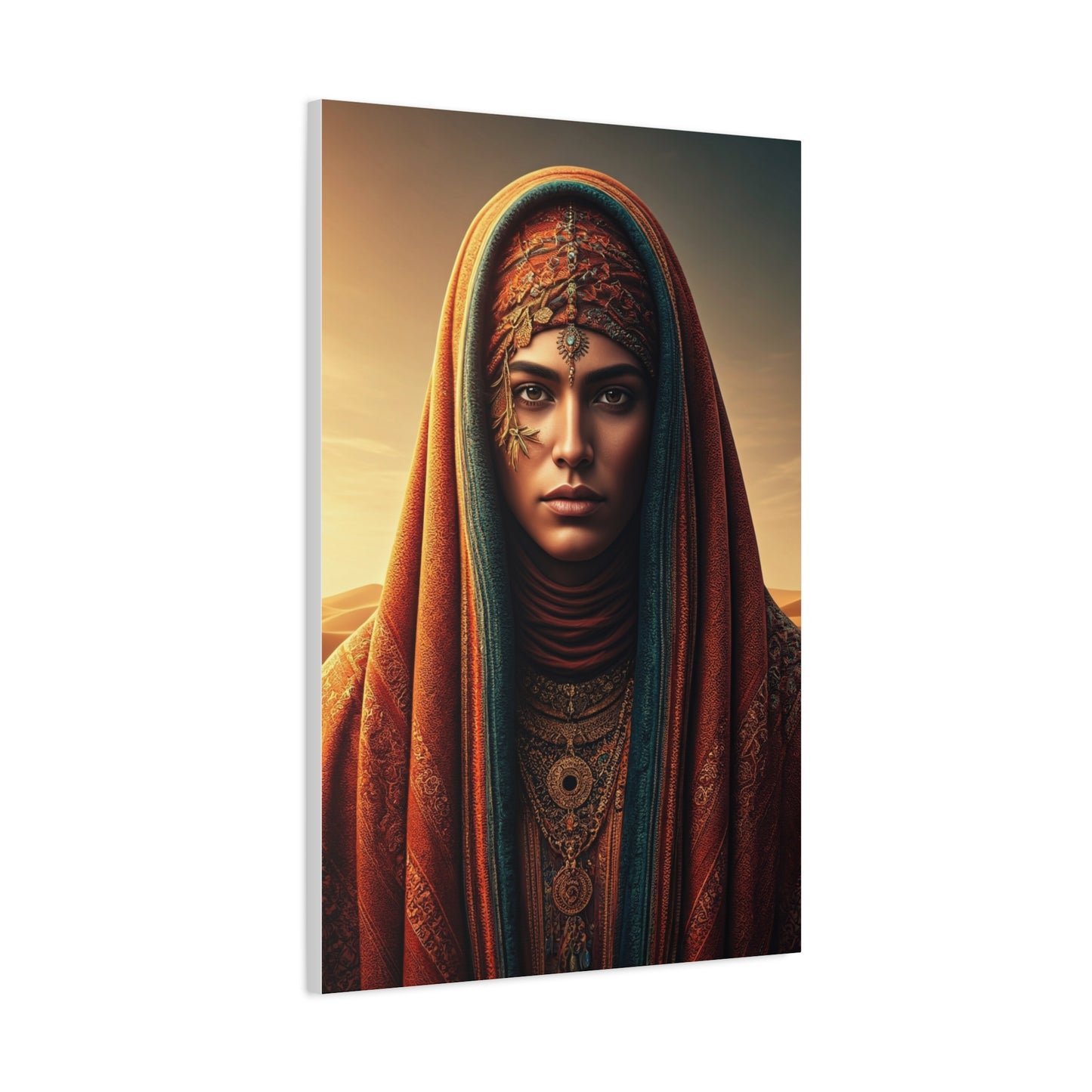 Desert Veil Woman Portrait Wall Art & Canvas Prints