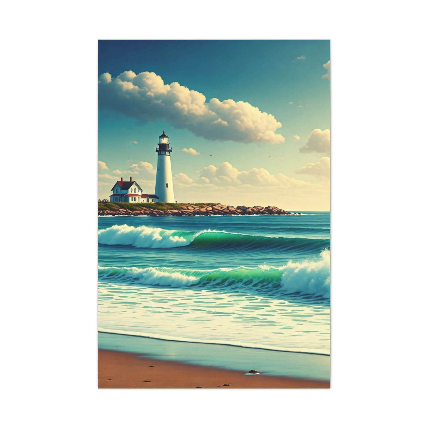 Lighthouse Waves Serenity Wall Art & Canvas Prints