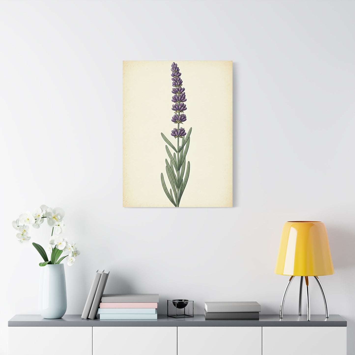 Lavender Stem Illustration Wall Art & Canvas Prints