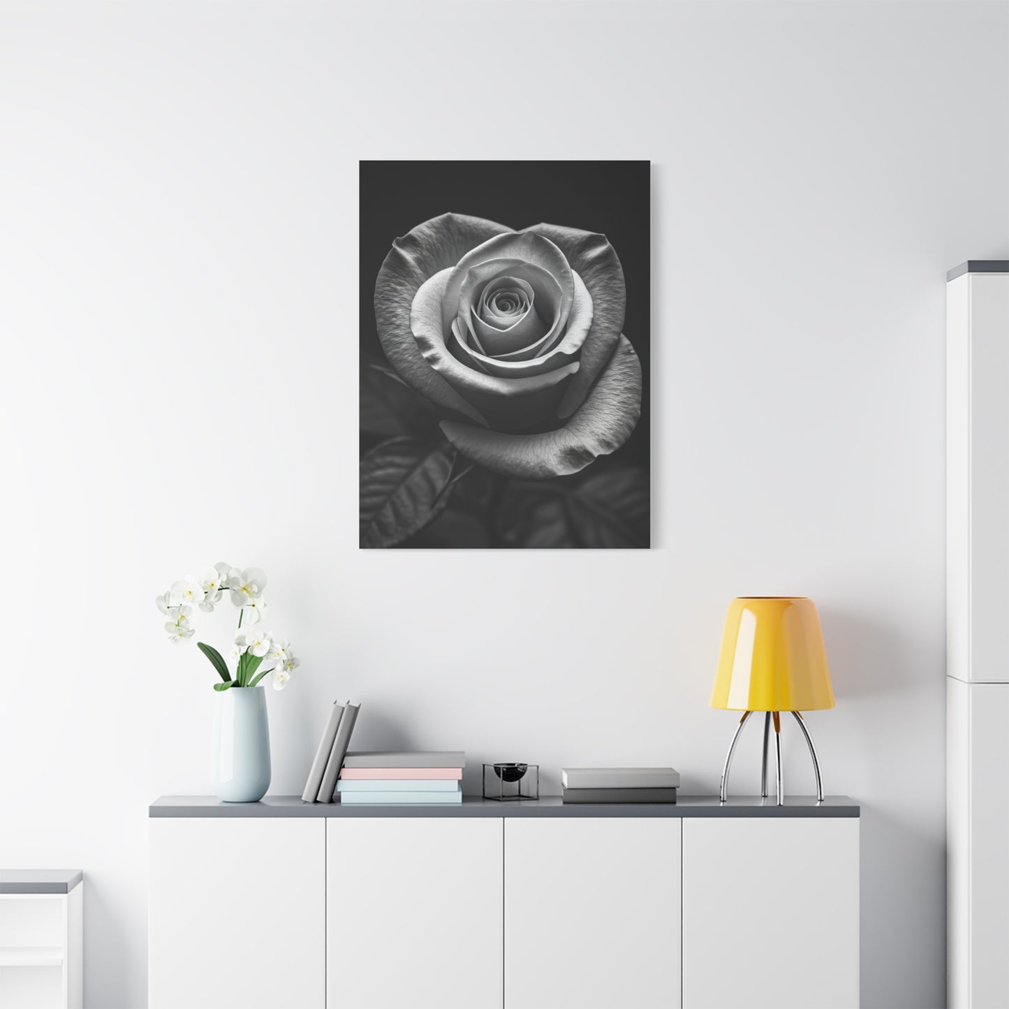 Classic Rose Close-Up Monochrome Wall Art & Canvas Prints