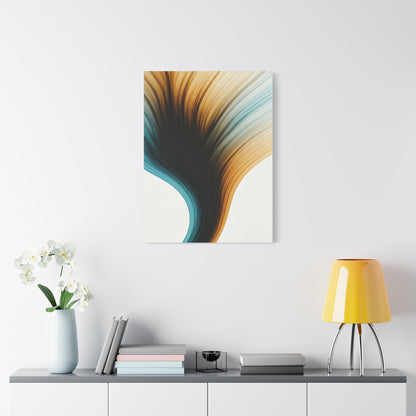 Flowing Gold and Teal Abstract Wall Art & Canvas Prints