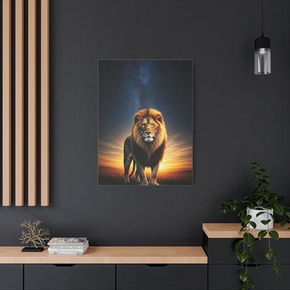 Majestic Lion Under the Evening Sky Wall Art & Canvas Prints