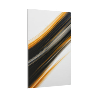 Black and Gold Diagonal Flow Abstract Wall Art & Canvas Prints