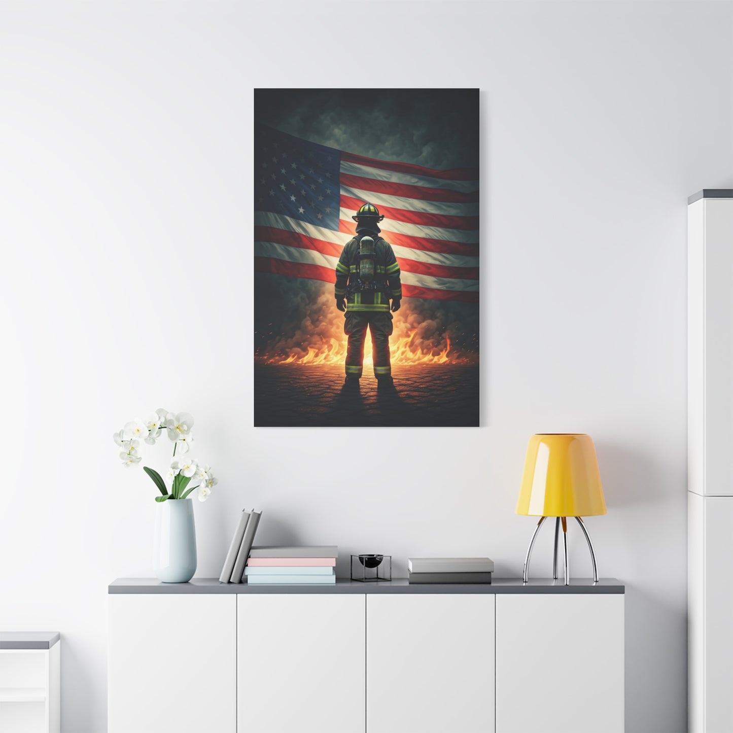 Firelit Patriot Soldier Legacy Wall Art & Canvas Prints
