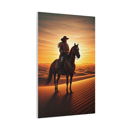Desert Rider at Golden Sunset Wall Art & Canvas Prints