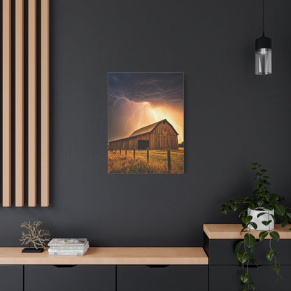 Lightning Over the Old Farm Barn Wall Art & Canvas Prints