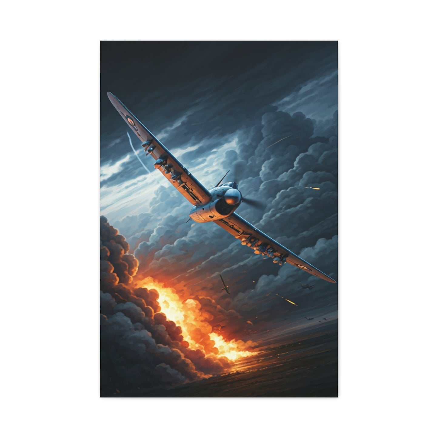 Firestorm Wing Dive Battle Scene Wall Art & Canvas Prints
