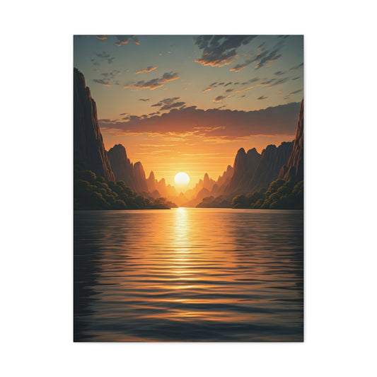 Tranquil Sunset Over Canyon Waters Wall Art & Canvas Prints