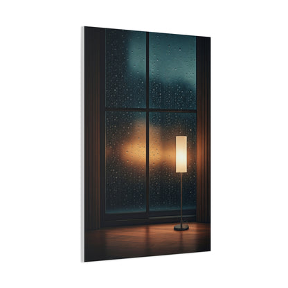 Rainy Window Glow Interior Wall Art & Canvas Prints