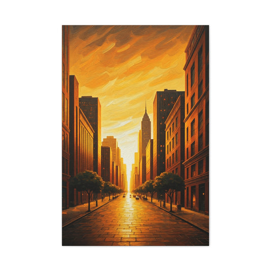 Golden Avenue at Dusk Wall Art & Canvas Prints