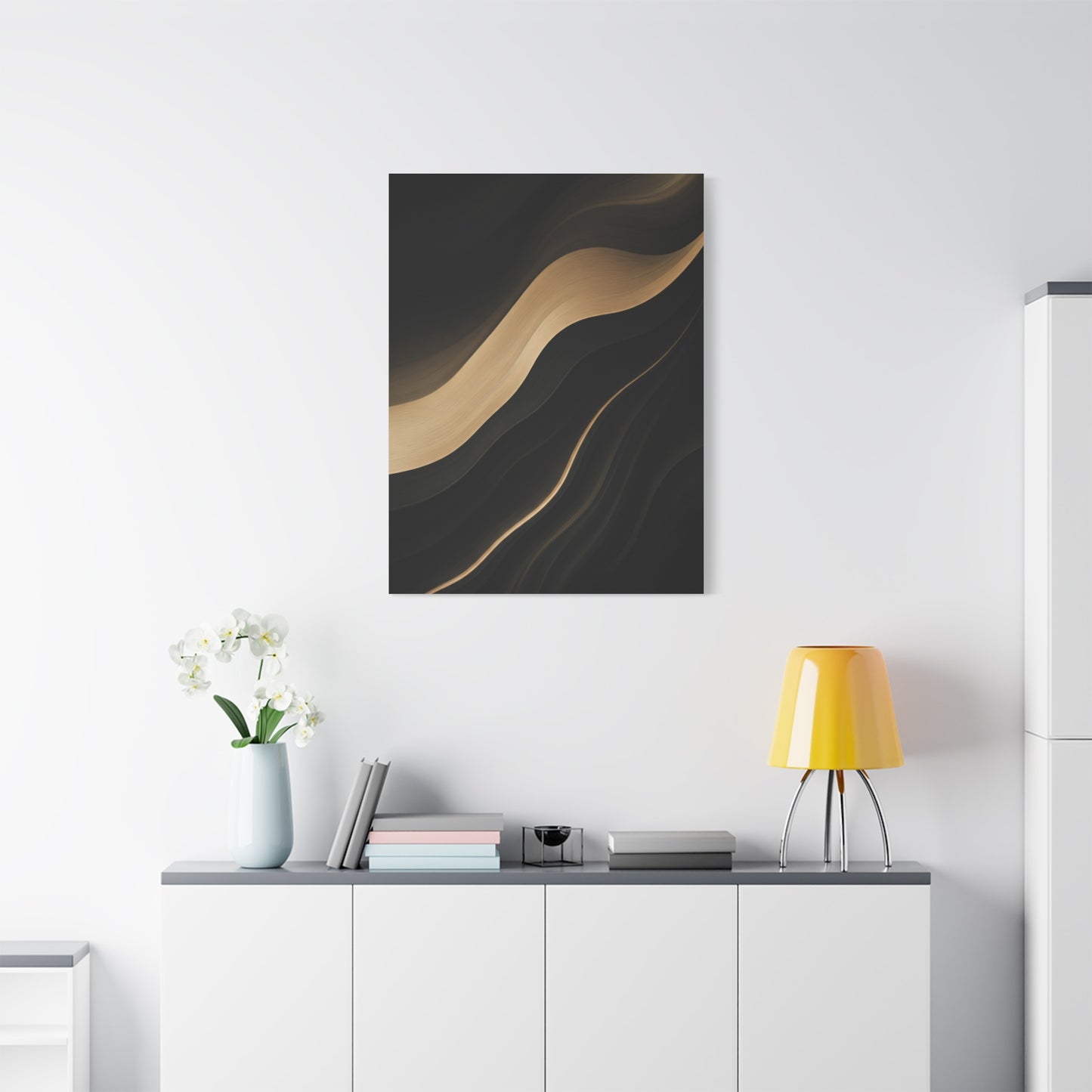 Golden Flow Abstract Wave Wall Art & Canvas Prints