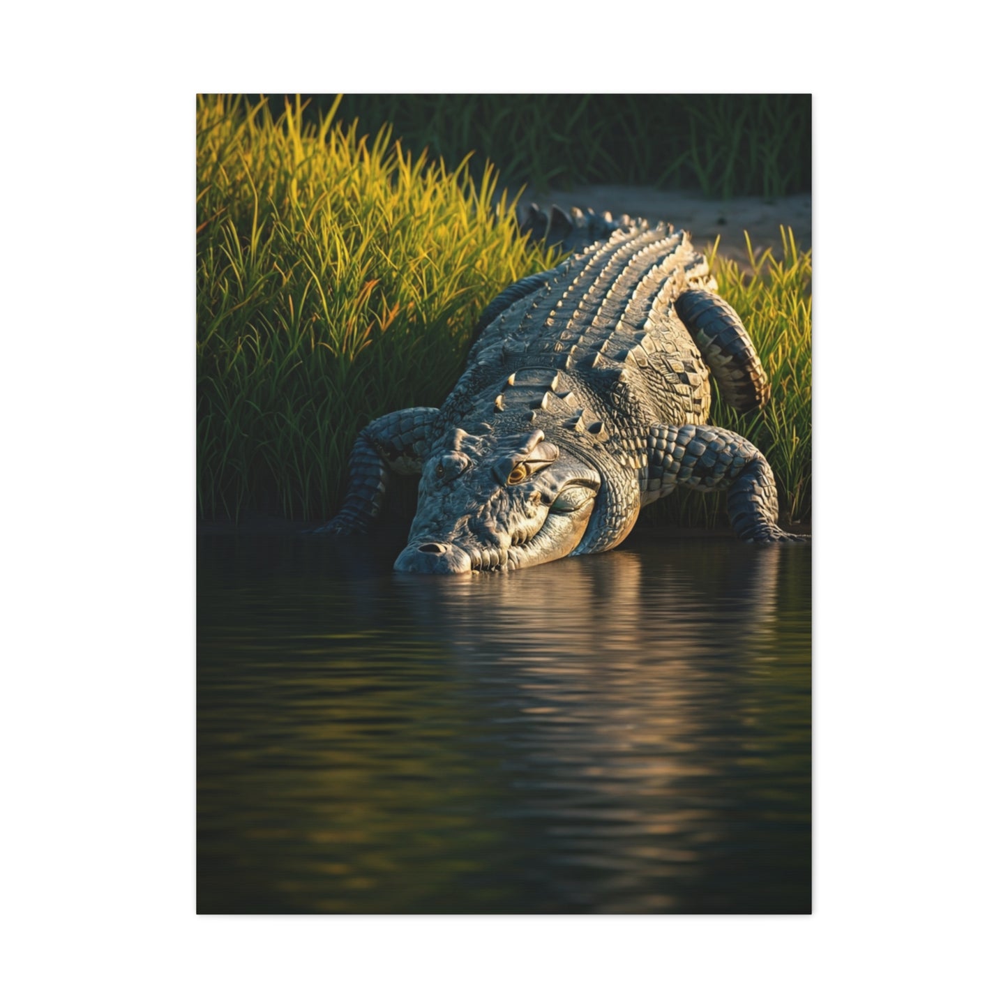 Crocodile Waterside Stillness Wall Art & Canvas Prints