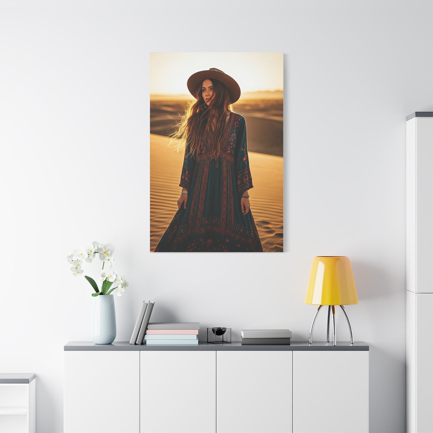 Desert Bohemian Wanderer Woman Wall Art & Canvas Prints