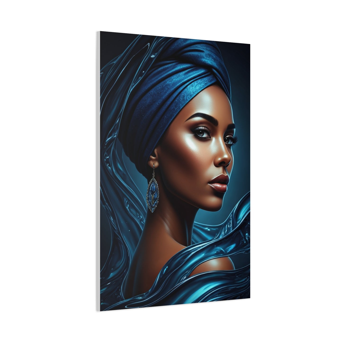 Blue Silk Elegance Portrait Wall Art & Canvas Prints