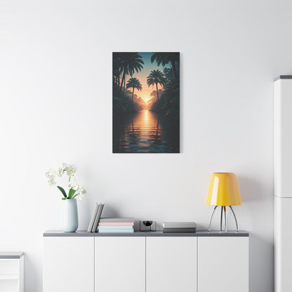 Tropical River Sunset Escape Wall Art & Canvas Prints