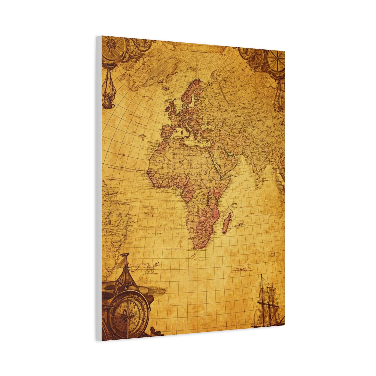 Double Hemisphere Vintage World Map Wall Art & Canvas Prints