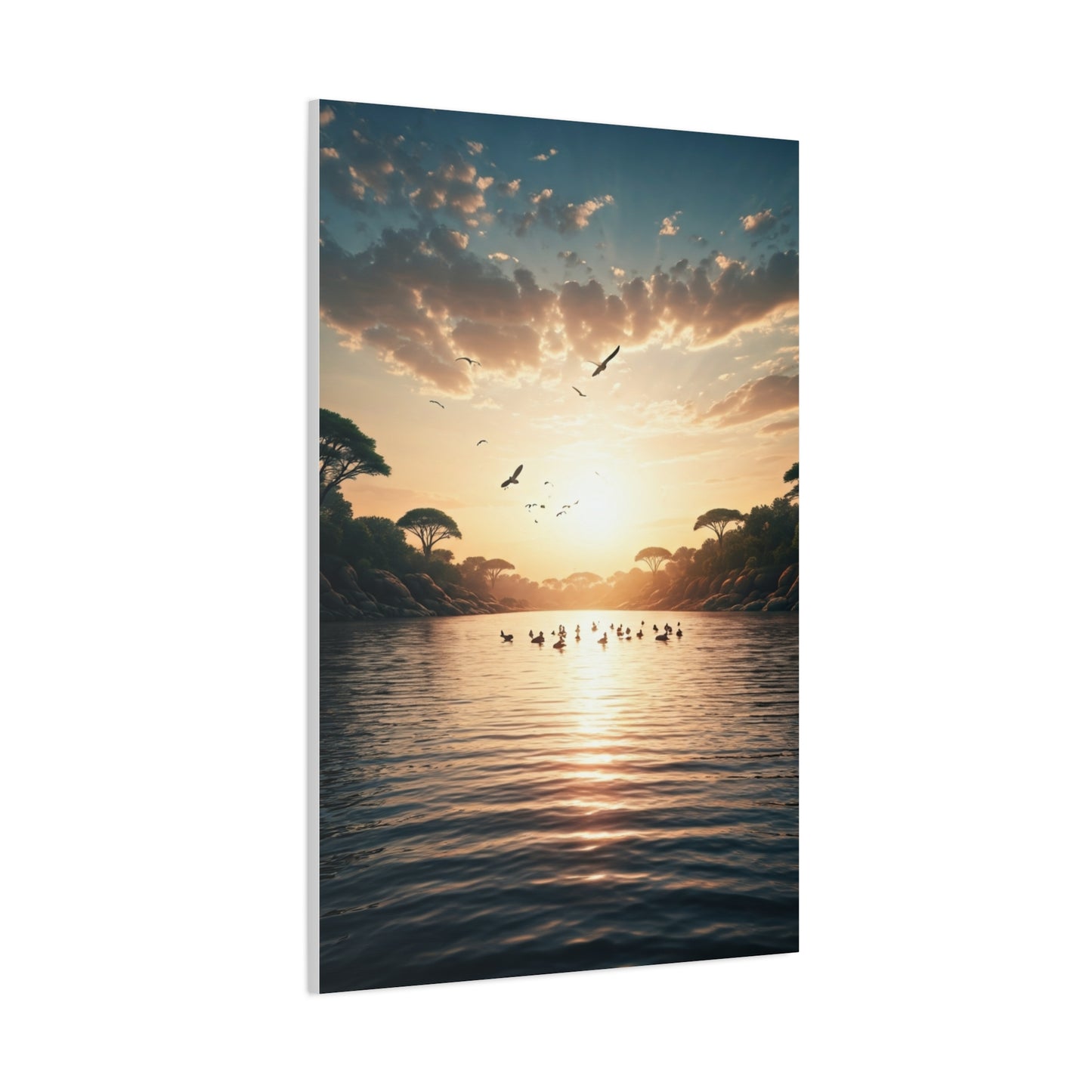 Sunrise Reflection Over Tranquil Waters Wall Art & Canvas Prints