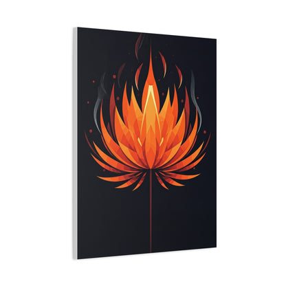 Ember Bloom Flame Lotus Wall Art & Canvas Prints
