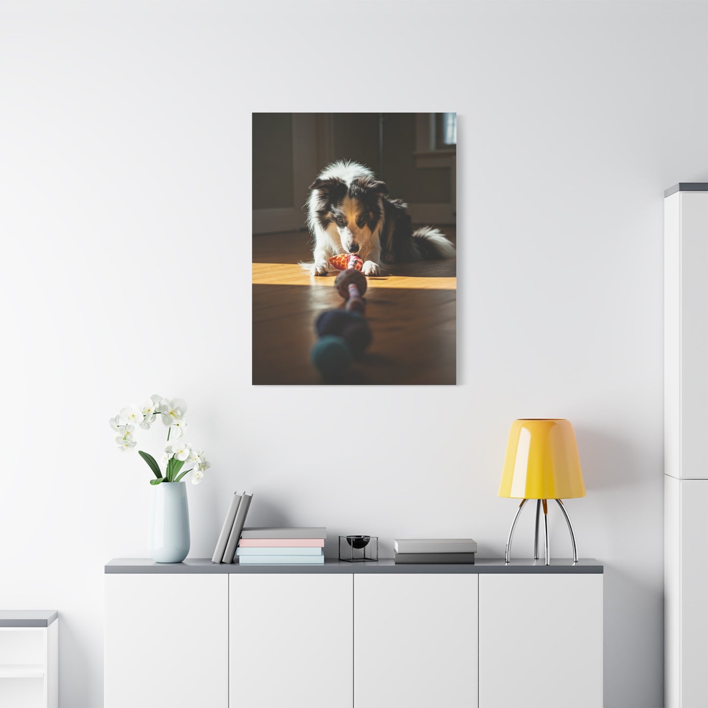 Sunlit Playtime Pup Wall Art & Canvas Print