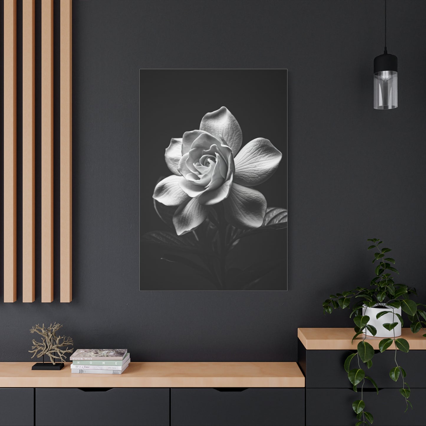 Romantic Garden Rose Monochrome Wall Art & Canvas Prints