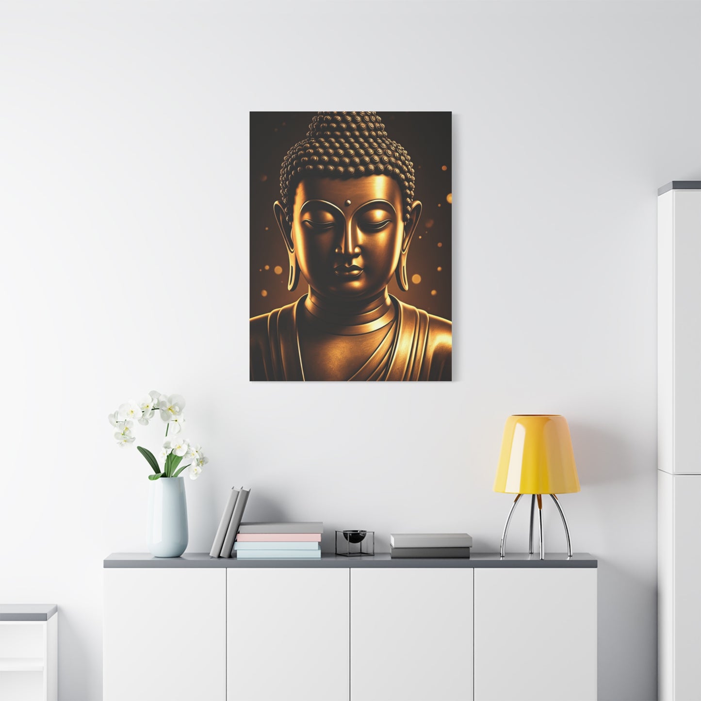 Golden Serenity Buddha Portrait Wall Art & Canvas Prints