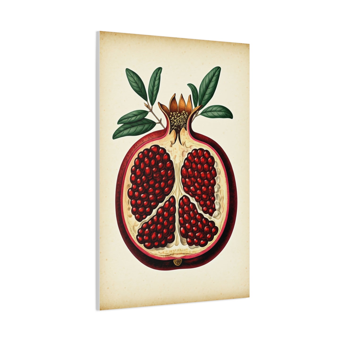 Pomegranate Cross Section Illustration Wall Art & Canvas Prints