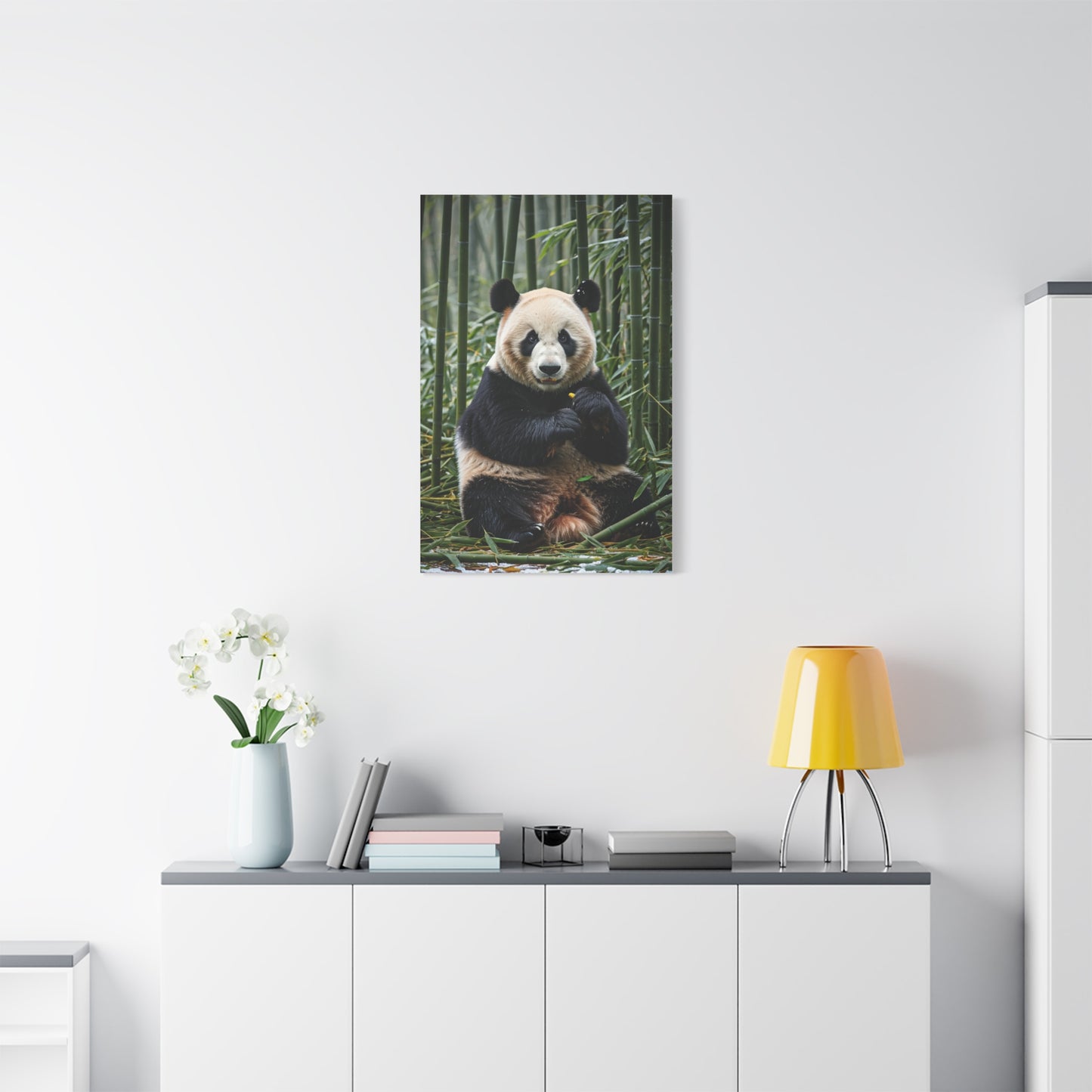Gentle Panda Among Bamboo Wall Art & Canvas Prints