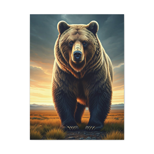 Golden Sunset Bear Landscape Wall Art & Canvas Prints