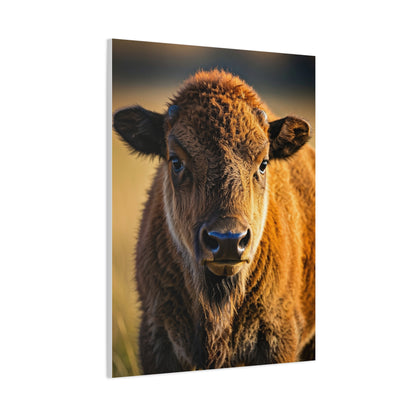 Young Plains Bison Calf Portrait Wall Art & Canvas Print