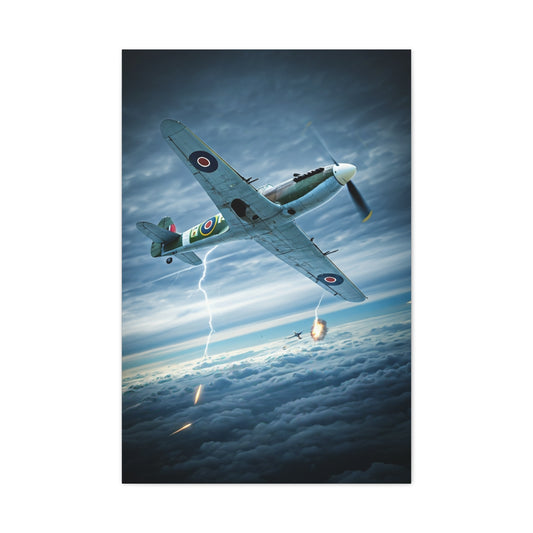 Lightning Strike Dogfight Fighter Wall Art & Canvas Prints