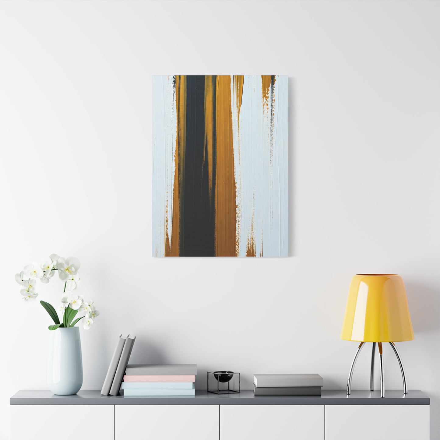 Vertical Gold and Black Abstract Wall Art & Canvas Prints