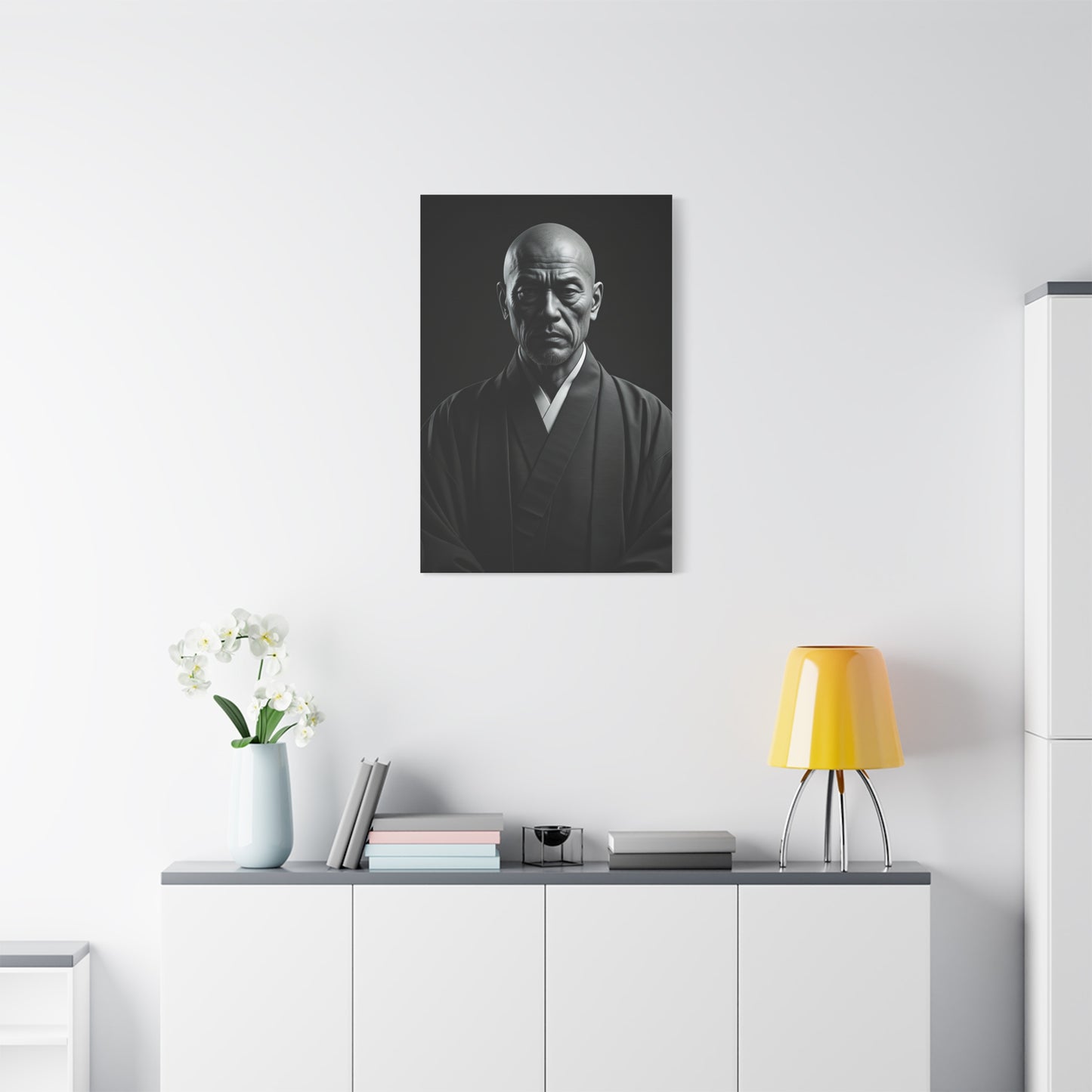 Stoic Figure in Minimalist Portrait Wall Art & Canvas Prints