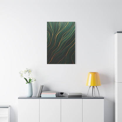 Emerald Gold Flow Abstract Wall Art & Canvas Prints