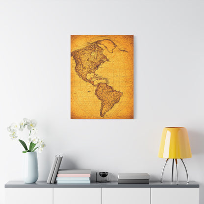 Minimal Vintage World Silhouette Map Wall Art & Canvas Prints