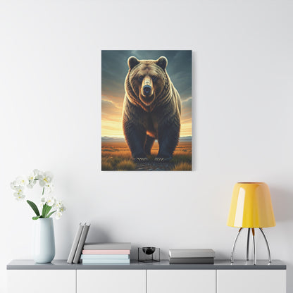 Golden Sunset Bear Landscape Wall Art & Canvas Prints