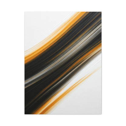 Black and Gold Diagonal Flow Abstract Wall Art & Canvas Prints