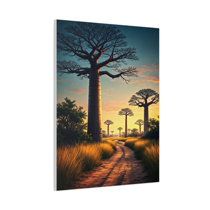 Lone Acacia Under the Cosmic Sky Wall Art & Canvas Prints