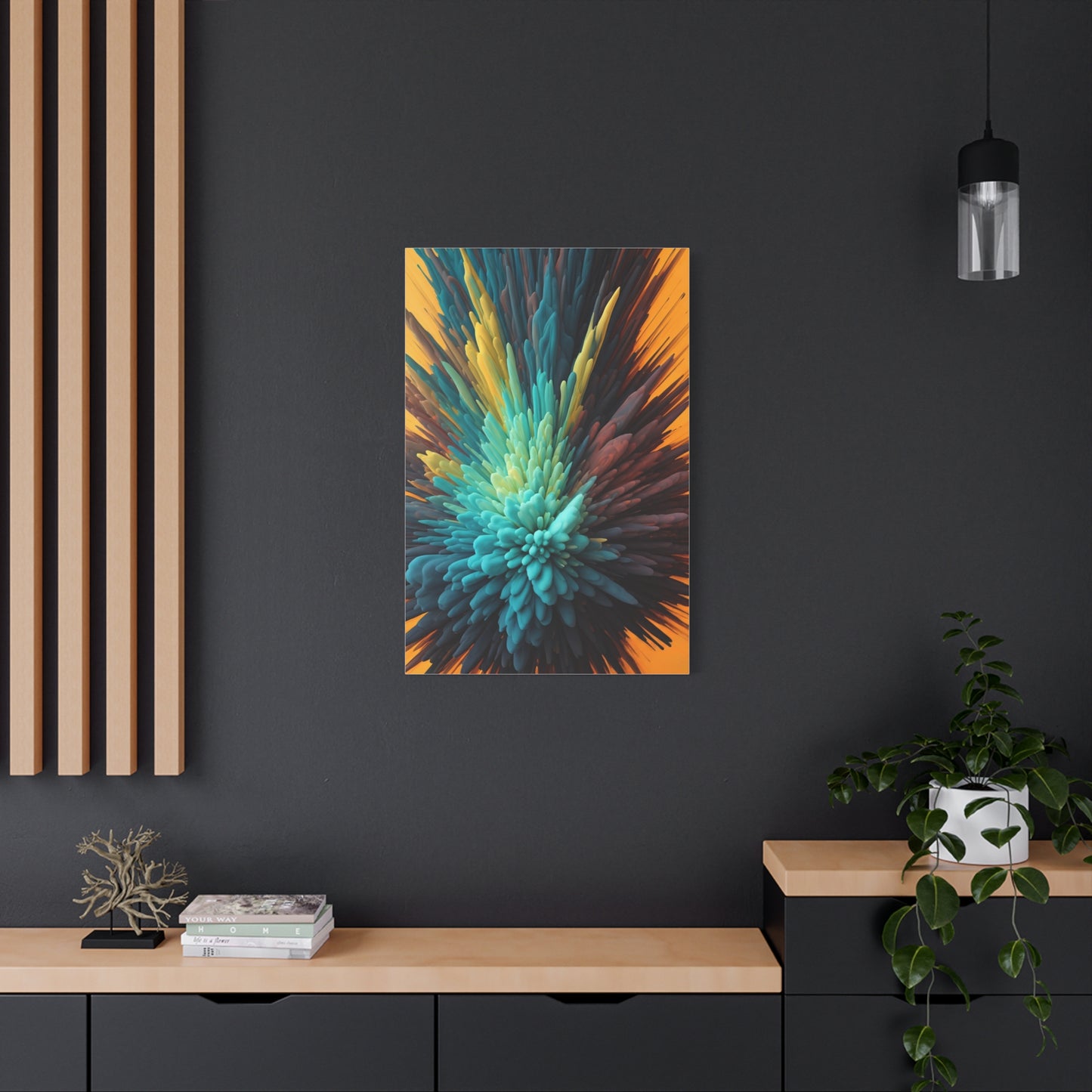 Teal Energy Bloom Abstract Wall Art & Canvas Prints