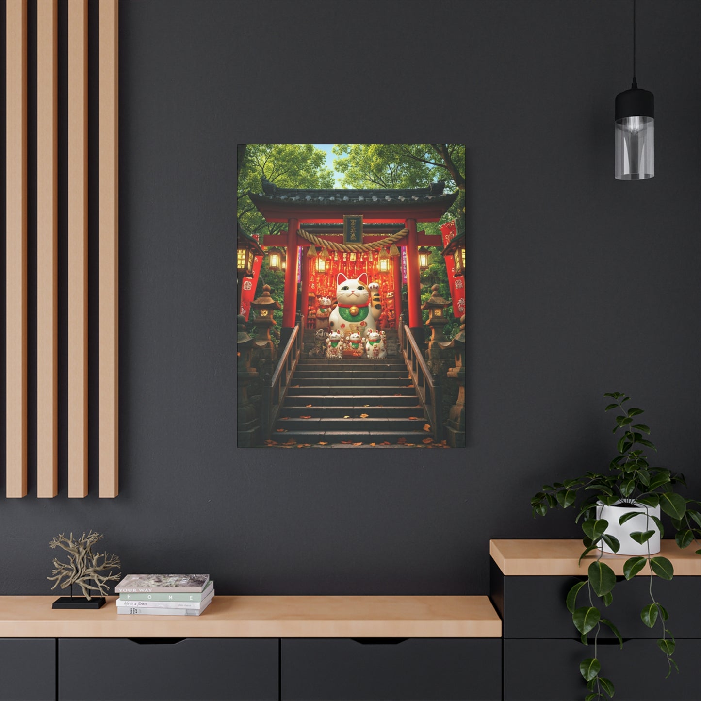 Fortune Cat Shrine Wall Art & Canvas Prints