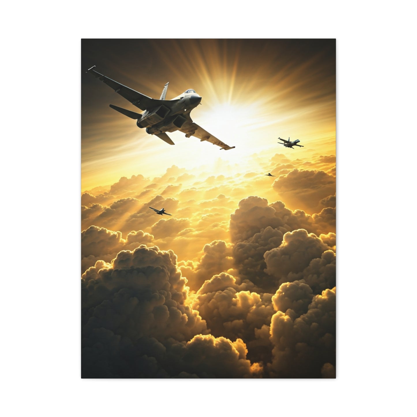 Golden Breakthrough Aerial Mission Wall Art & Canvas Prints