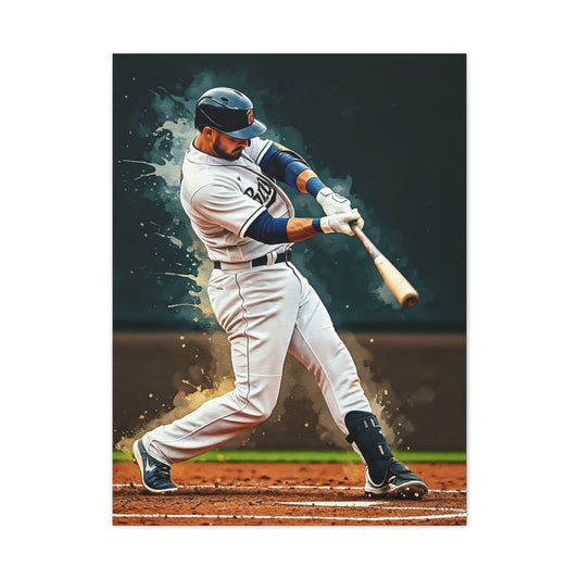 Home Run Swing Impact Baseball Wall Art & Canvas Prints