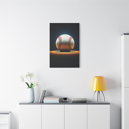 Baseball Ball on Field Spotlight Wall Art & Canvas Prints