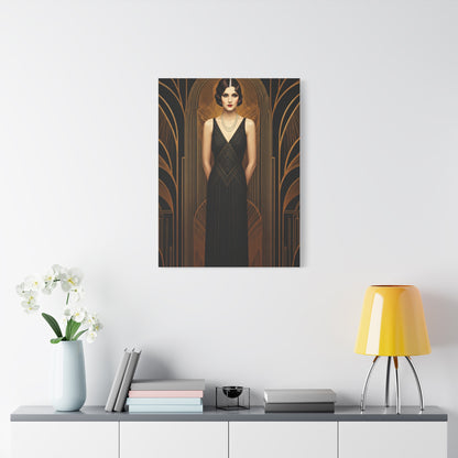 Midnight Deco Portrait Lady Wall Art & Canvas Prints