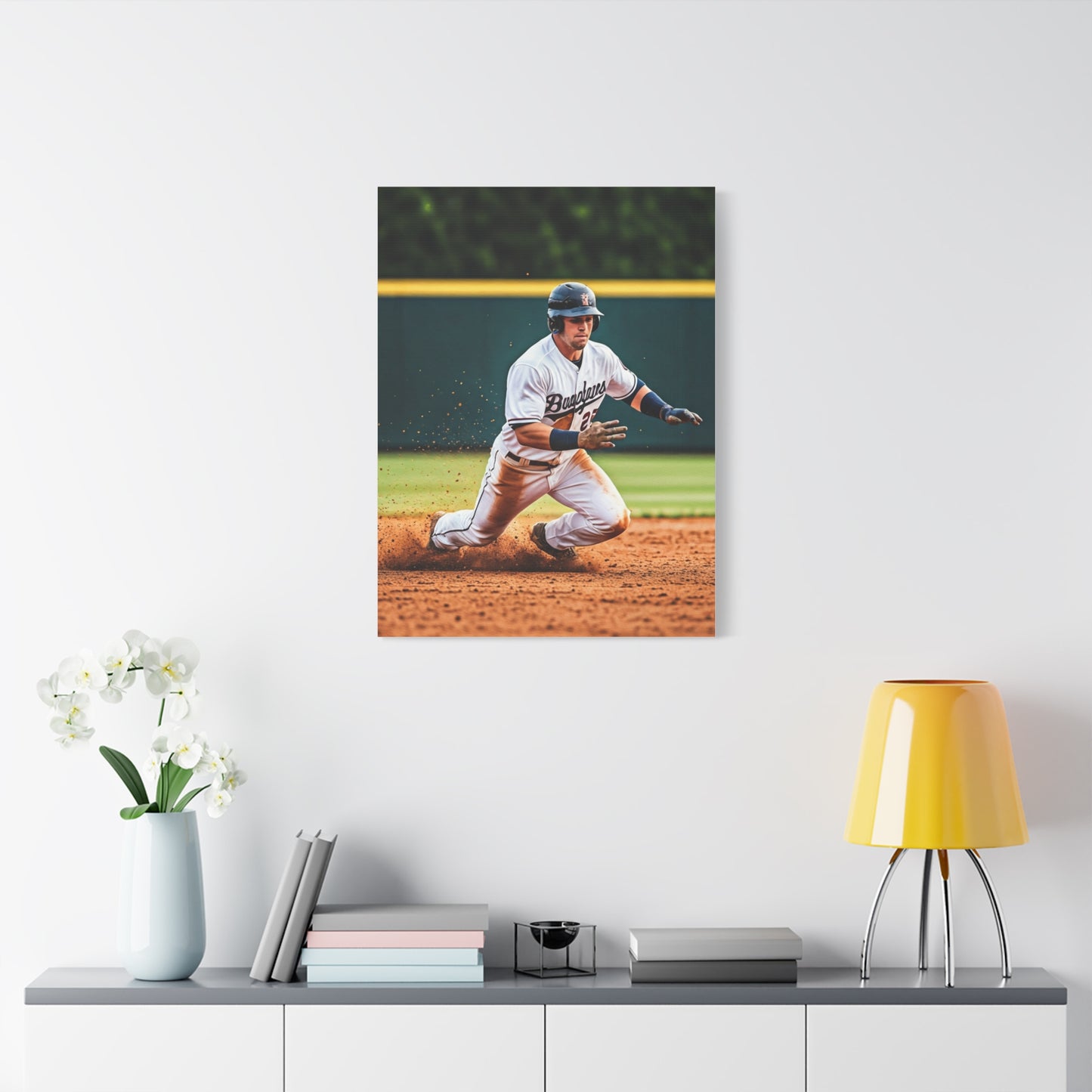 Baseball Slide Into Base Champion Wall Art & Canvas Prints