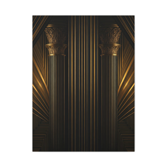 Golden Pillars Art Deco Grandeur Wall Art & Canvas Prints