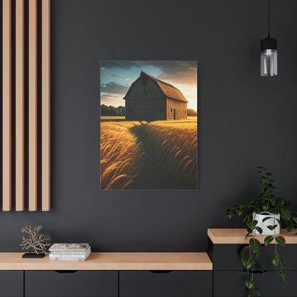 Harvest Field Barn at Sunset Wall Art & Canvas Prints