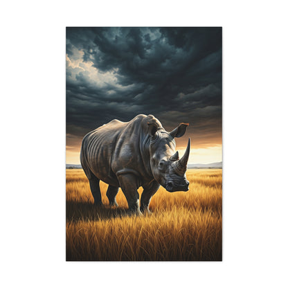 Rhino Guardian Under Stormy Skies Wall Art & Canvas Prints